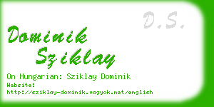 dominik sziklay business card